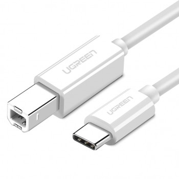 UGREEN US241 Cabo de impressora USB 2.0 USB-C para USB-B 1,5m branco