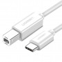 UGREEN US241 Cabo de impressora USB 2.0 USB-C para USB-B 1,5m branco