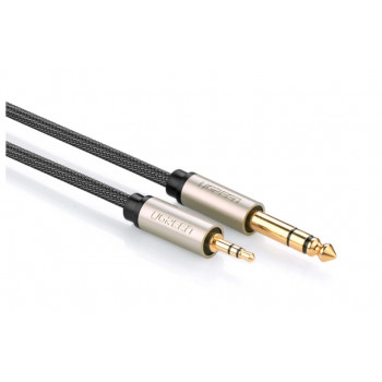 Cabo de áudio UGREEN TRS de ficha jack 3,5 mm para ficha jack 3,5 mm 5 m cinzento (10630)