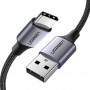 Ugreen USB para USB-C QC 3.0 1 m com ficha em alumínio preto