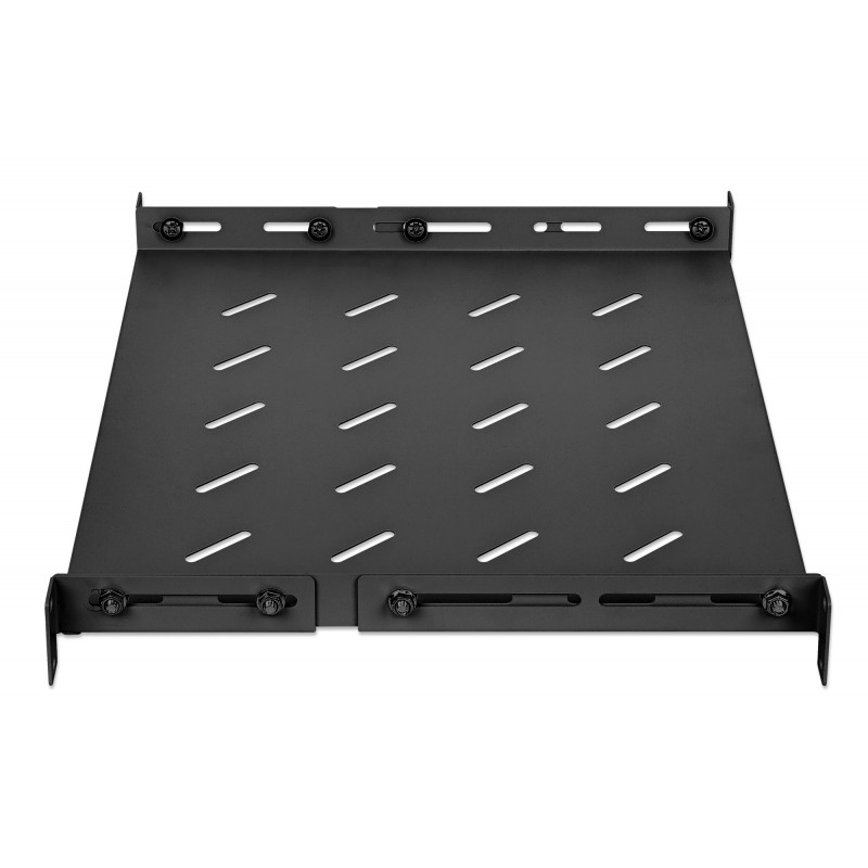 Prateleira para rack Intellinet - com calhas variáveis, montagem fixa - preto, RAL 9004 - 1U - 48,3 cm (19)