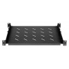 Prateleira para rack Intellinet - com calhas variáveis, montagem fixa - preto, RAL 9004 - 1U - 48,3 cm (19)
