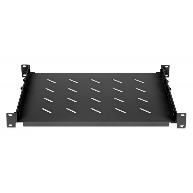 Prateleira para rack Intellinet - com calhas variáveis, montagem fixa - preto, RAL 9004 - 1U - 48,3 cm (19)
