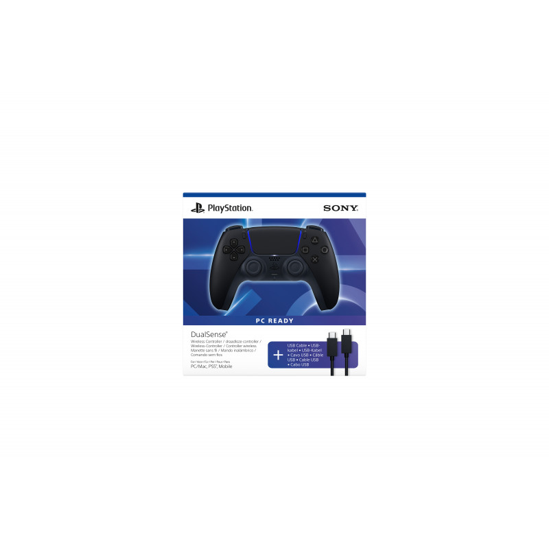Comando sem fios Sony PS5 DualSense preto meia-noite USB PC