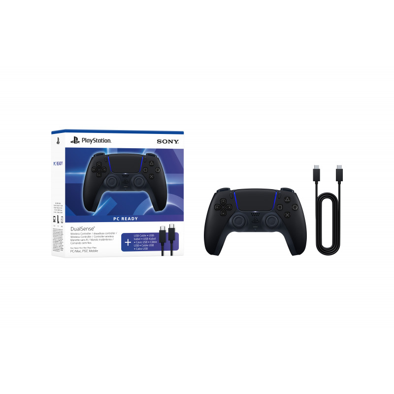 Comando sem fios Sony PS5 DualSense preto meia-noite USB PC