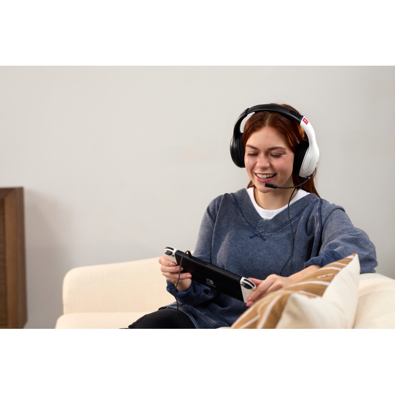 Headset Turtle Beach Airlite Fit NS preto e branco - headset gaming over-ear com fio e microfone flip-to-mute