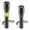 Lanterna LED Hama W200 2-em-1, 200 lm, foco zoom, 3 modos, preto