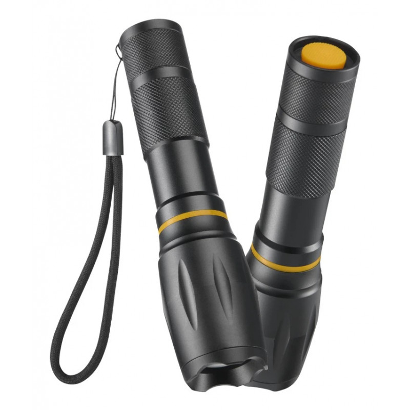Lanterna LED Hama W200 2-em-1, 200 lm, foco zoom, 3 modos, preto
