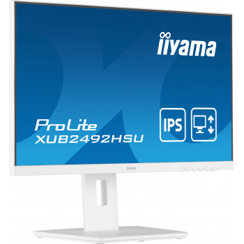 Monitor Iiyama ProLite XUB2492HSU-W5 23,8 inch Full HD IPS com hub USB e suporte de altura ajustável