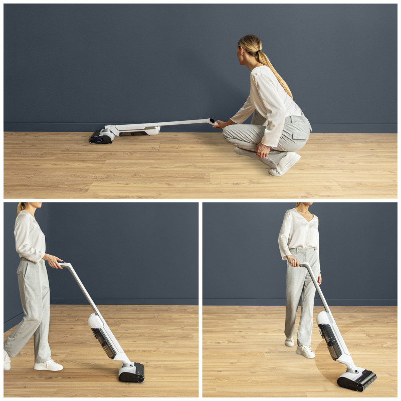 Rowenta GZ7540 X-Clean 10 aspirador sem fios de água e pó, 60 min de autonomia, autolimpeza e auto-secagem, ecrã LED, 3 modos, depósito de água limpa de 0,9L