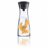 WMF Basic jarro de água 0,75 L, vidro com tampa de aço inoxidável e vedação de silicone, transparente/preto 06.1771.6040