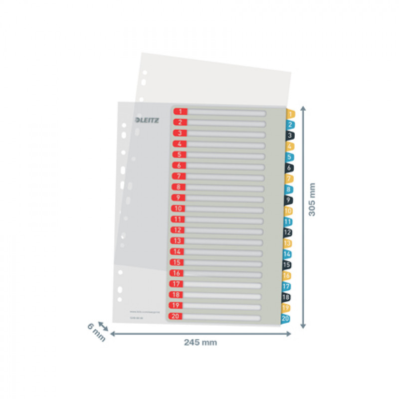 Leitz 12490000 separador numérico A4 12 separadores polipropileno