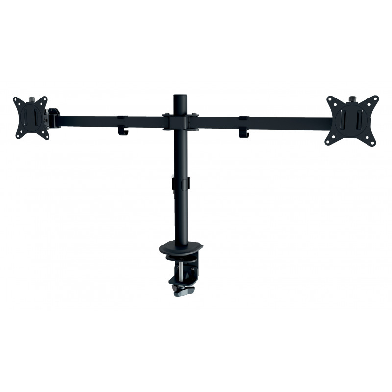 LEITZ Ergo Slim Suporte para dois monitores, com grampo de secretária, preto 61640095