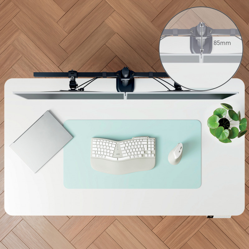 LEITZ Ergo Slim Suporte para dois monitores, com grampo de secretária, preto 61640095