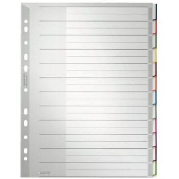 Leitz 1273 conjunto de separadores em branco A4, 10 abas de separador, polipropileno, cinzento 1273-00-00