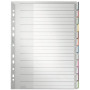 Leitz 1273 conjunto de separadores em branco A4, 10 abas de separador, polipropileno, cinzento 1273-00-00