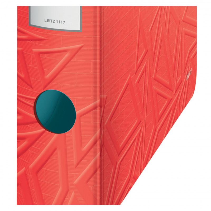 LEITZ Active Urban Chic dossier de arquivo, 180°, 65 mm, vermelho claro, A4, Polyfoam, efeito duplo, lombada redonda 1117-00-20