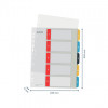 Leitz 12400000 Índice numérico, A4, 10 separadores, polipropileno, separadores cinzentos, corpo transparente, furação universal