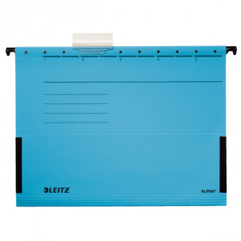 LEITZ ALPHA Pasta suspensa A4 azul com barras metálicas, pack de 25 (1986-00-35)