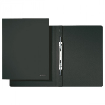 Dossier espiral LEITZ A4 cartão prensado preto 320 g/m², mecanismo espiral metálico 80 mm, linhas de identificação, pack de 25 (3040-02-95)