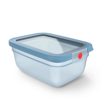 EMSA ONECLICK recipiente para alimentos 1,5 L retangular tampa azul caixa transparente 3110601755