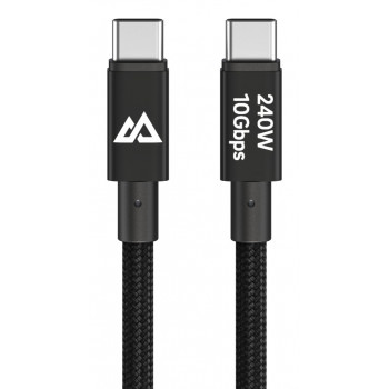 Cabo USB-C para USB-C Black Rock 240W 10Gbps 1,2m preto 00201766