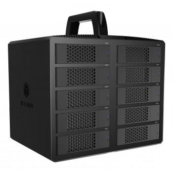 ICY BOX IB-3710-C31 Caixa JBOD USB 3.2 Gen 2 de 10 baías para HDD/SSD SATA de 2,5