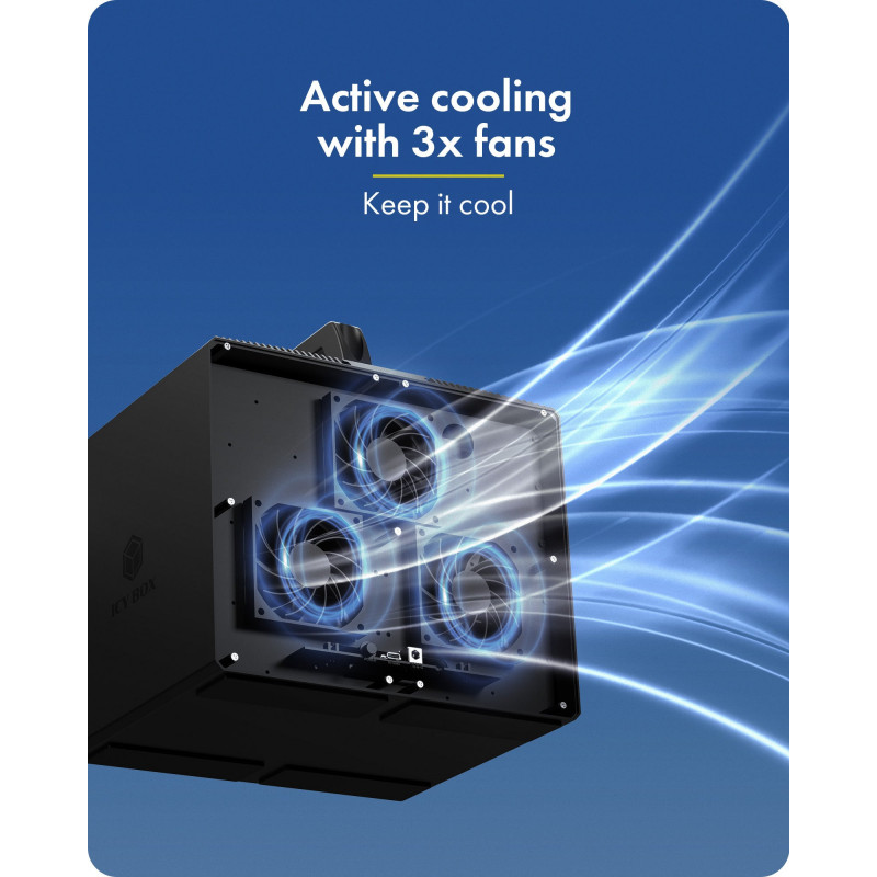 ICY BOX IB-3710-C31 Caixa JBOD USB 3.2 Gen 2 de 10 baías para HDD/SSD SATA de 2,5