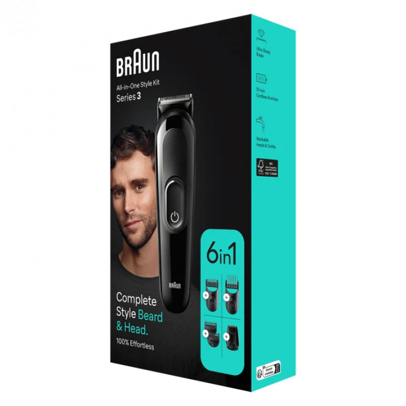 Braun All-in-One Style Kit MGK3420 Conjunto multigrooming, aparador de precisão para barba e cabelo 4210201446774