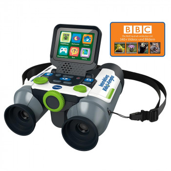 Binóculos de vídeo interativos VTech | LCD colorido de 2,4 inch, zoom ótico 2x e digital 4x, fotos 5MP, jogos, verde/preto (80-6168604)