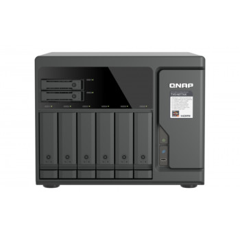 QNAP TVS-H877AX-R5-16G NAS QuTS hero de 8 baías, AMD Ryzen V1500B, 16GB RAM, 2x2.5GbE, montagem em rack 2U