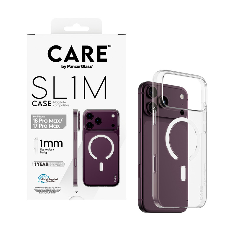 Capa PanzerGlass CARE™ SL1M transparente com MagSafe para iPhone 17 Pro Max