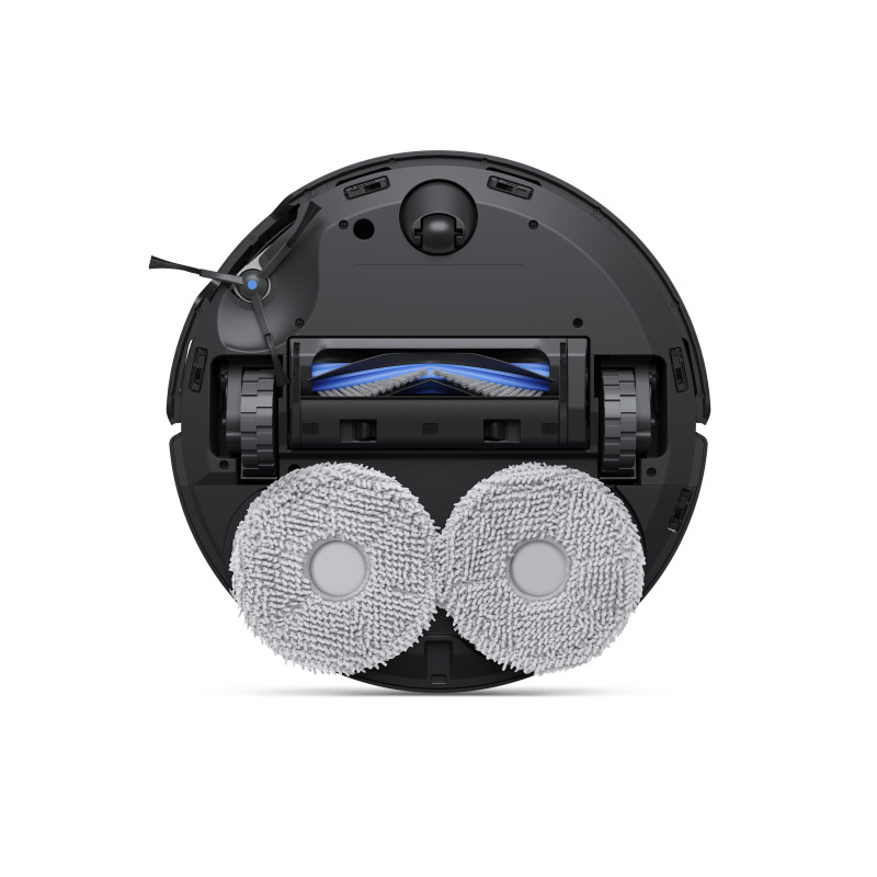 Robô aspirador Ecovacs Deebot T50 Omni com estação de esvaziamento, 8000 Pa de potência de aspiração, limpeza com mopa de água quente, TrueMapping 2.0, AIVI 3D 2.0, preto DDX57