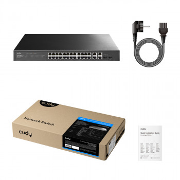 Switch Gigabit Ethernet Cudy GS1028ES2 de 26 portas com 2 SFP combo