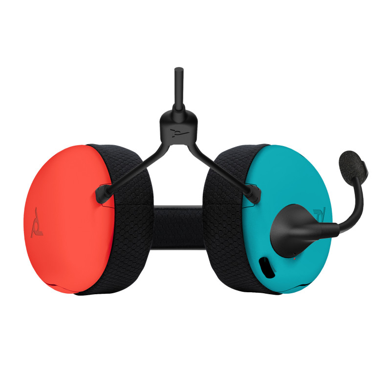 Headset de gaming estéreo com fios PDP Gaming LVL40 para Nintendo Switch, azul/vermelho