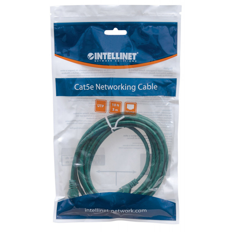 Intellinet Cabo de rede Cat6 UTP, RJ45, moldado, 7,5 m, verde 342520