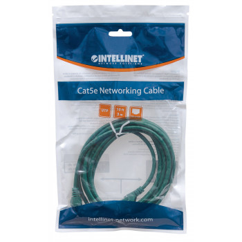 Cabo de rede Cat6 UTP Intellinet, 2 x RJ-45, moldado, 5,0 m, verde (343718)