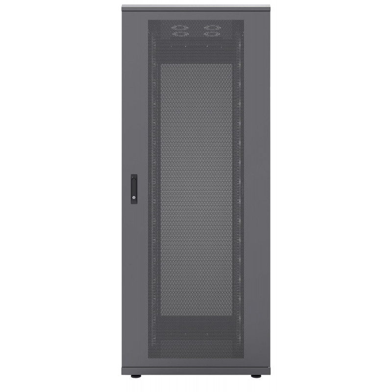 Armário de rede Intellinet 42U 19 polegadas, Preto RAL 9005, 600x1000mm, porta de vidro com fechadura 713733