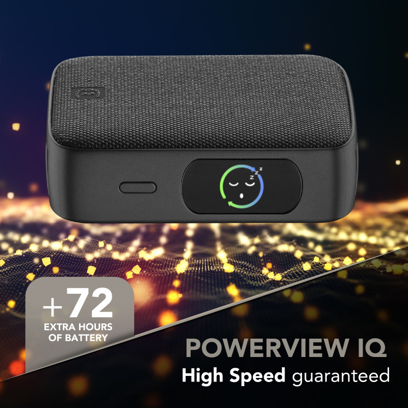 Cellularline Powerview IQ Powerbank 10000 mAh, 45 W, USB-C / USB-A, ecrã IQ 61435