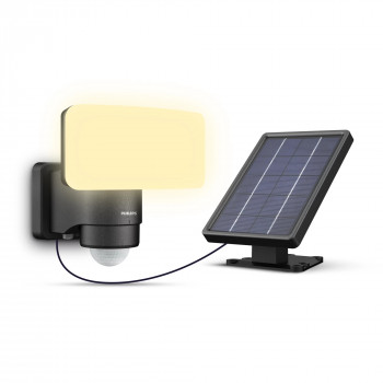 Philips aplique de parede exterior solar LED Tylus 3000K preto 100lm IP44 PIR 00231931