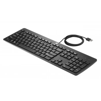 HP Business Slim teclado USB - QWERTY espanhol, resistente a salpicos, preto