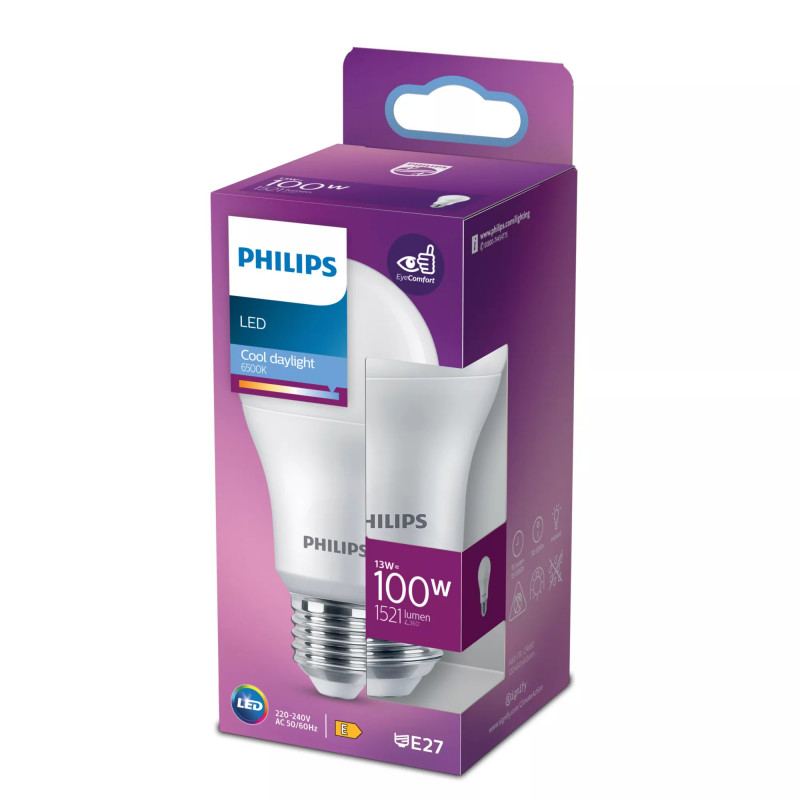 Philips lâmpada LED A60 E27, equivalente a 100 W