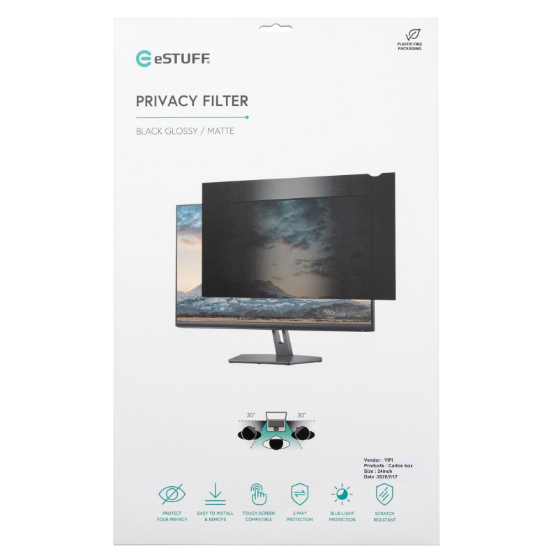 eSTUFF Gearlab GLBB31698393 filtro de privacidade sem moldura para monitores de 31,5