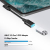 LogiLink CU0100 cabo adaptador USB-C para USB-A, 0,2 m, 10 Gbps, 90° angular, preto