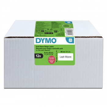 Etiquetas de crachá DYMO LabelWriter, 89 x 41 mm, branco, adesivo removível, 150 etiquetas (2234183)