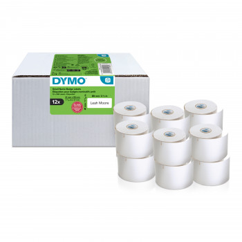 Etiquetas de crachá DYMO LabelWriter, 89 x 41 mm, branco, adesivo removível, 150 etiquetas (2234183)