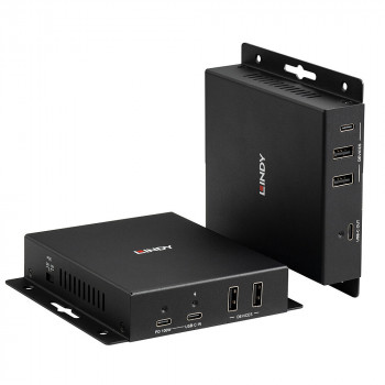 Extensor de vídeo e dados HDBaseT 3.0 Lindy 100m Cat.6A Type-C 4K60 (39347)