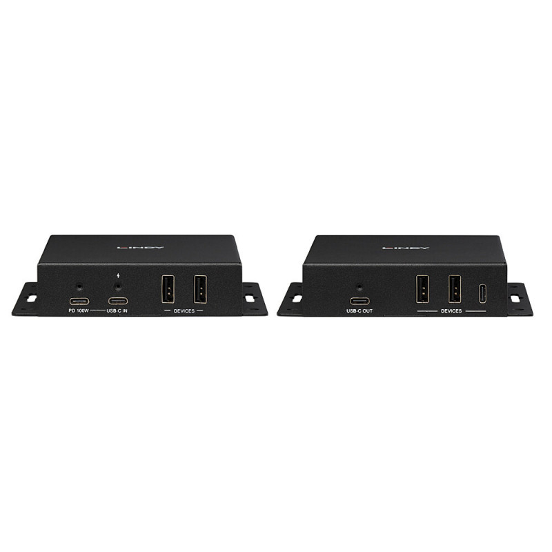Extensor de vídeo e dados HDBaseT 3.0 Lindy 100m Cat.6A Type-C 4K60 (39347)
