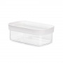 EMSA OPTIMA Recipiente retangular para alimentos secos 0,45 L transparente/branco com vedação de frescura, plástico sem BPA (3110600892)