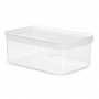 EMSA OPTIMA recipiente retangular para alimentos secos, 2,0 L, transparente com tampa branca, vedação hermética de frescura, plástico sem BPA, 1 unid. 3110600898